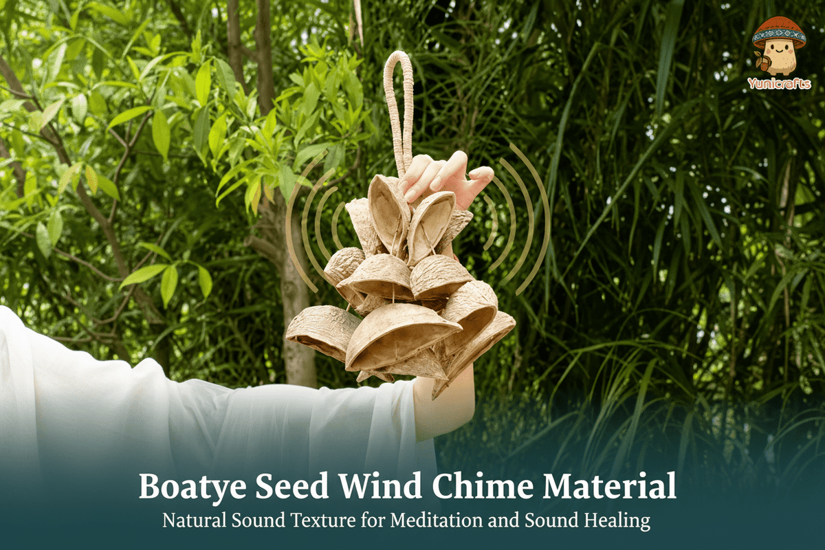 Boatye Seed Wind Chime Material: Natural Sound Texture for Meditation & Sound Healing - Yunicrafts