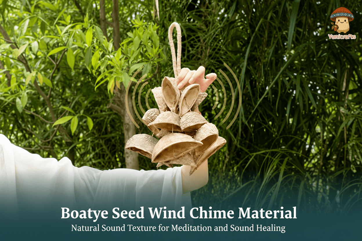 Boatye Seed Wind Chime Material: Natural Sound Texture for Meditation & Sound Healing - Yunicrafts