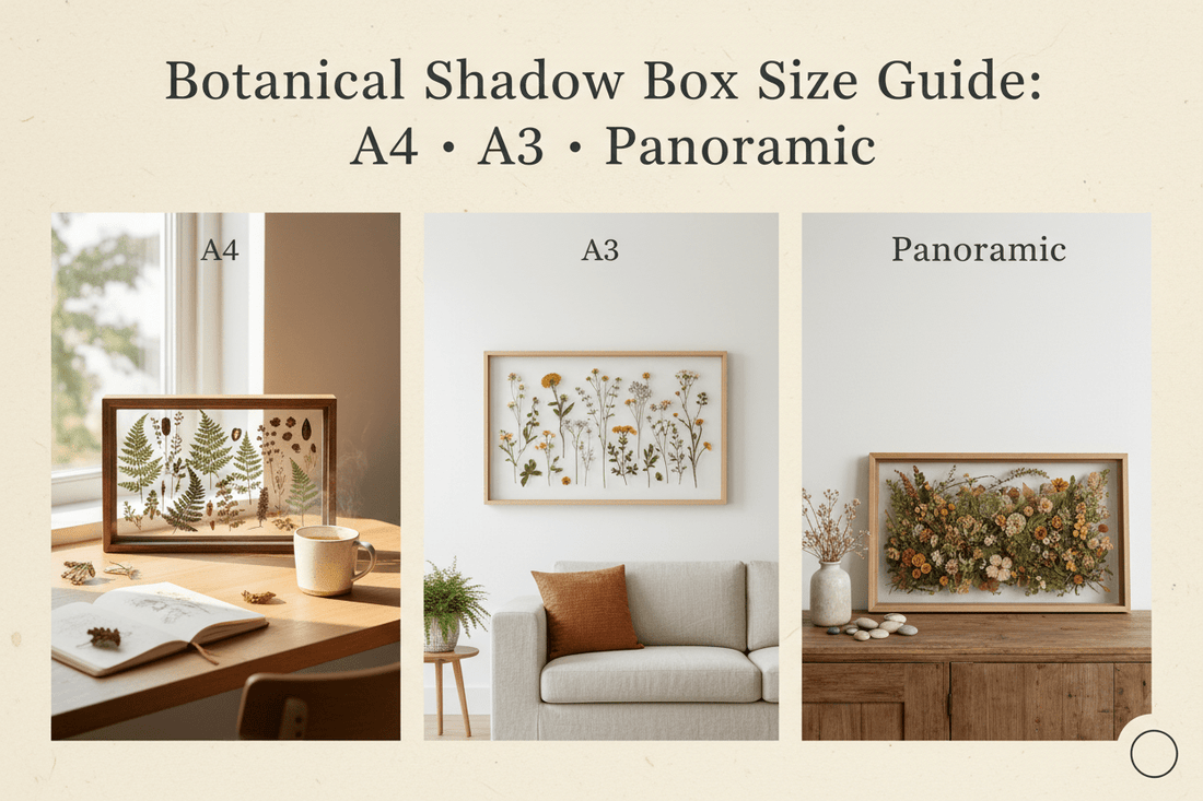 Botanical Shadow Box Size Guide: A4 vs A3 vs Panoramic - Yunicrafts