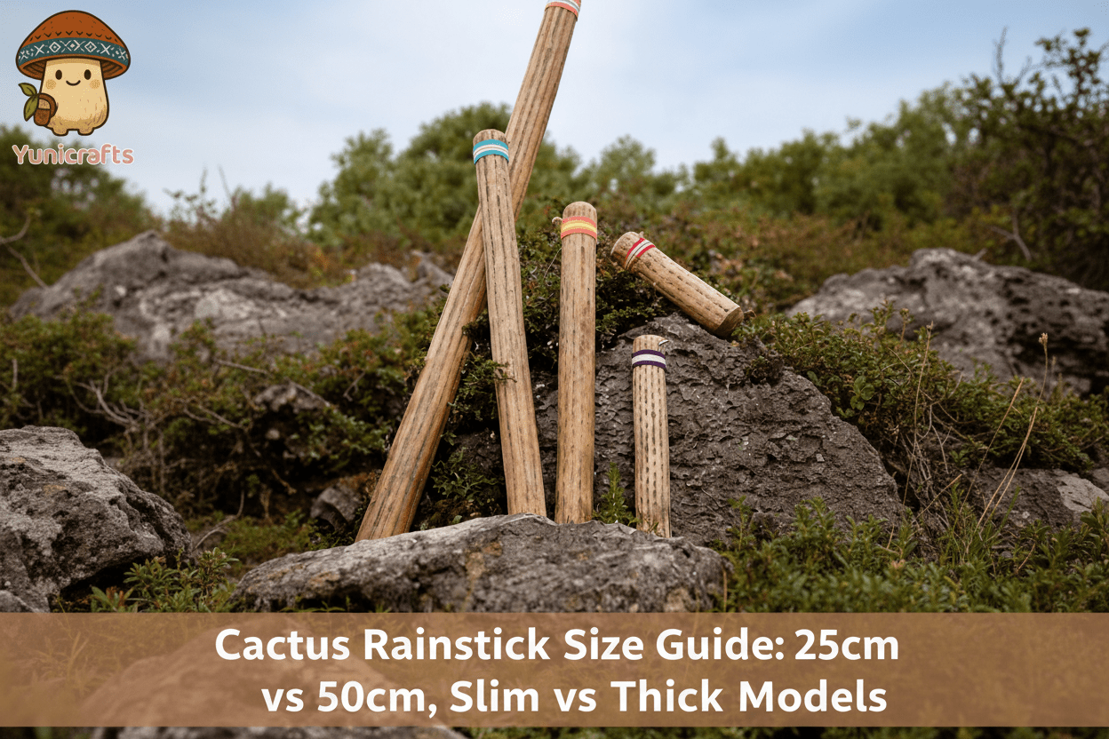 Cactus Rainstick Size Guide: 25cm vs 50cm, Slim vs Thick Models - Yunicrafts