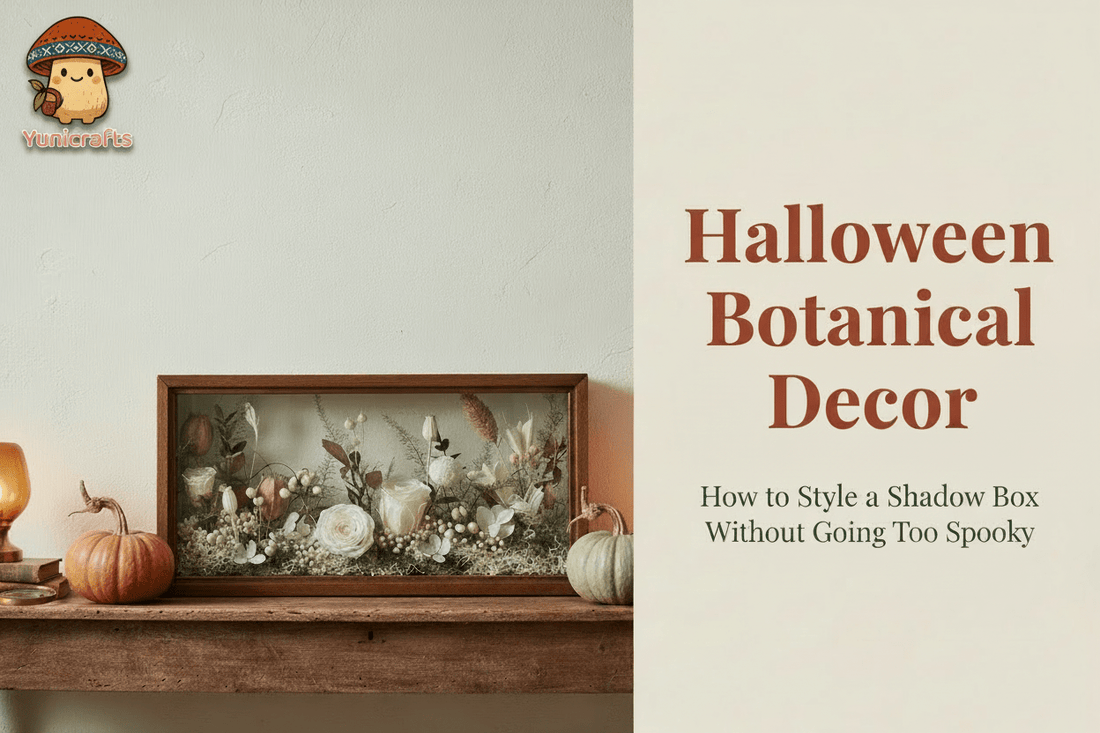 Halloween Botanical Decor Ideas: How to Style a Shadow Box Without Going Too Spooky - Yunicrafts