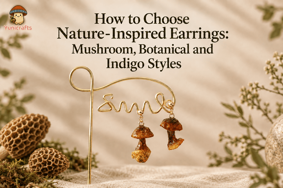 How to Choose Nature-Inspired Earrings: Mushroom, Botanical and Indigo Styles - Yunicrafts
