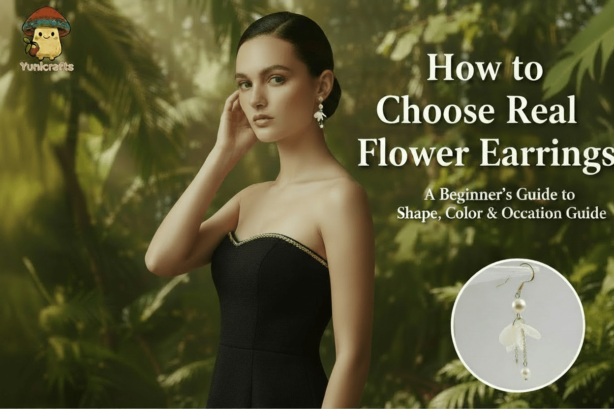 How to Choose Real Flower Earrings: Shape, Color and Occasion Guide - Yunicrafts