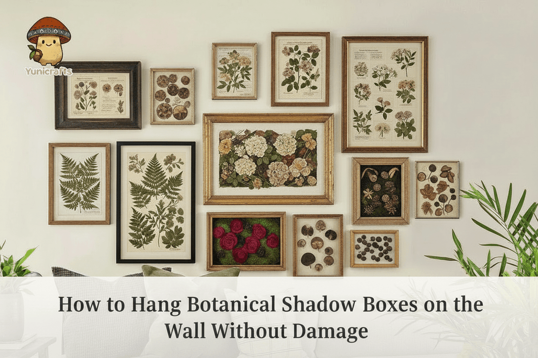 How to Hang Botanical Shadow Boxes on the Wall Without Damage - Yunicrafts