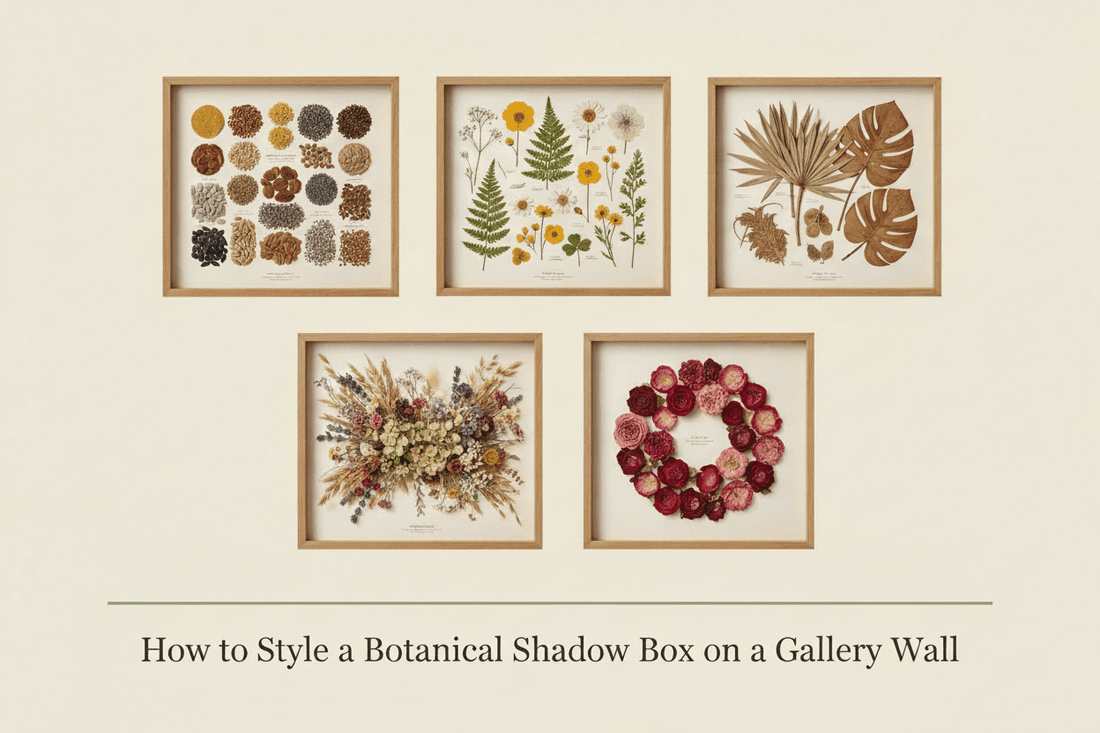 How to Style a Botanical Shadow Box on a Gallery Wall - Yunicrafts