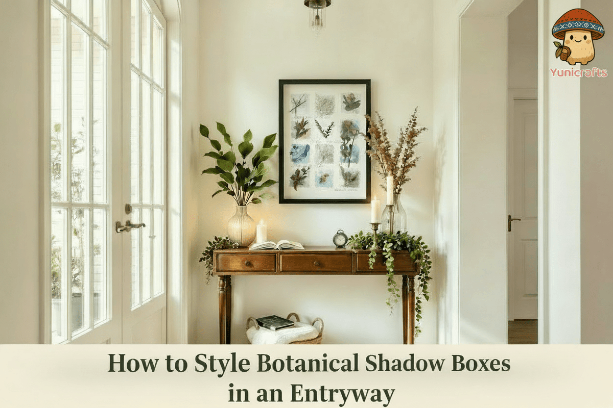 How to Style Botanical Shadow Boxes in an Entryway - Yunicrafts