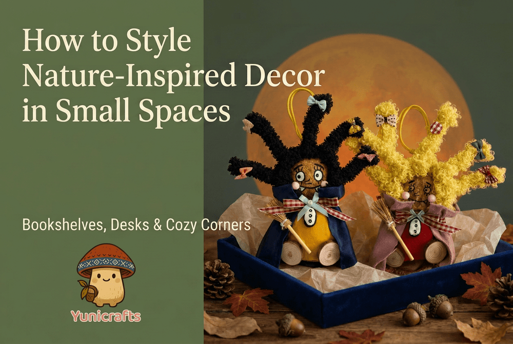 How to Style Nature-Inspired Decor in Small Spaces: Bookshelves, Desks & Cozy Corners - Yunicrafts