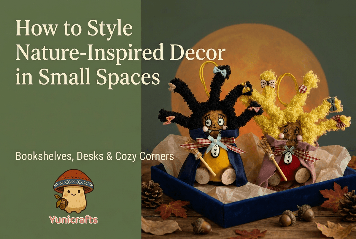 How to Style Nature-Inspired Decor in Small Spaces: Bookshelves, Desks & Cozy Corners - Yunicrafts