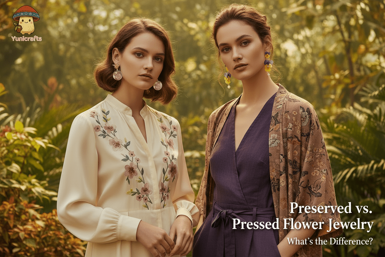 Preserved Flower Jewelry vs. Pressed Flower Jewelry: What's the Difference? - Yunicrafts