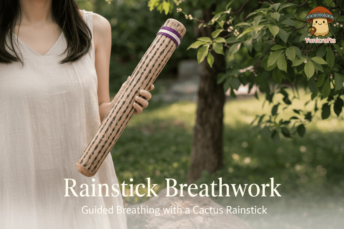 Rainstick Breathwork: Guided Breathing with a Cactus Rainstick - Yunicrafts