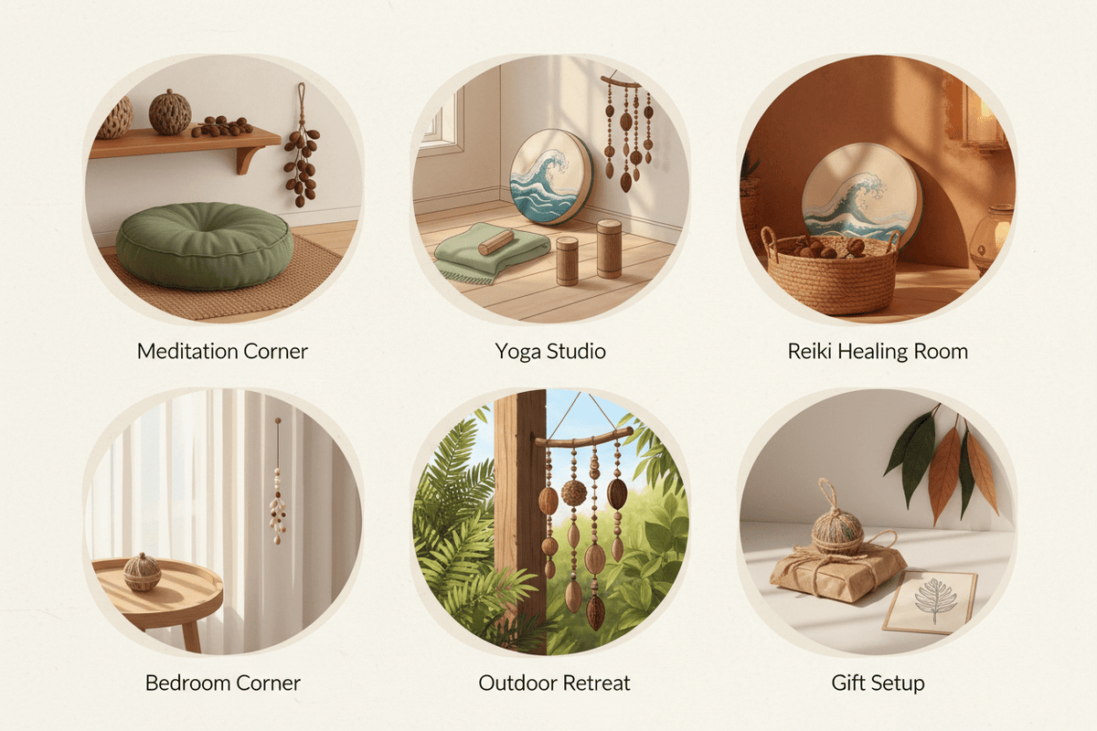 Sound Bath Setup Ideas: Natural Instruments for Yoga Studios, Meditation Rooms & Healing Spaces - Yunicrafts