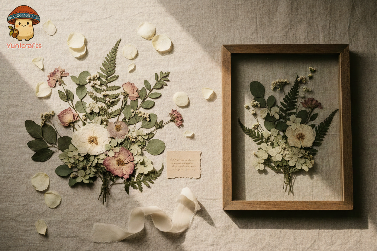Wedding Flower Shadow Box with Yunicrafts Logo