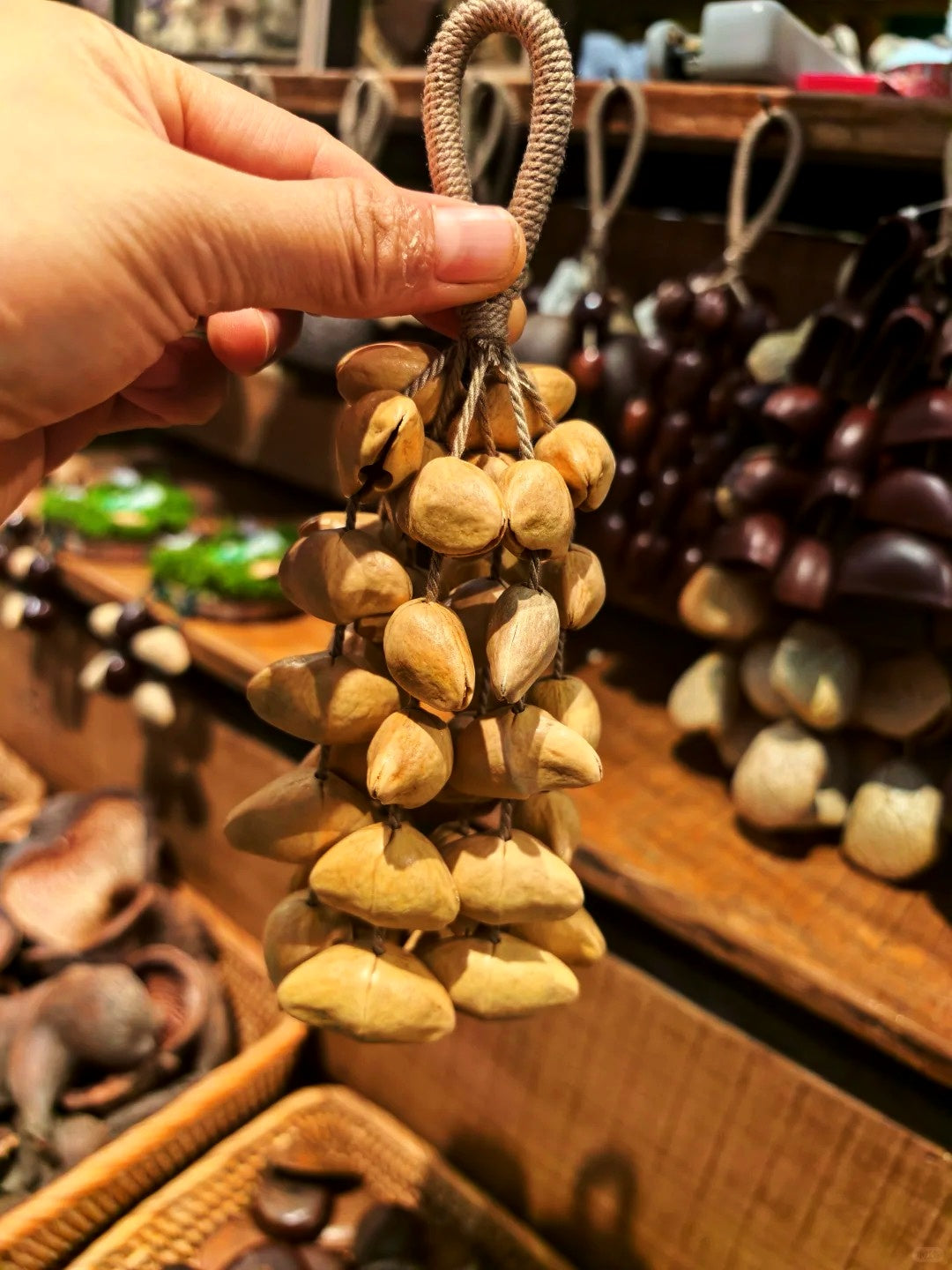 Handmade Entada, Cardamom & Oleander Seed Shell Wind Chime Hand Bell