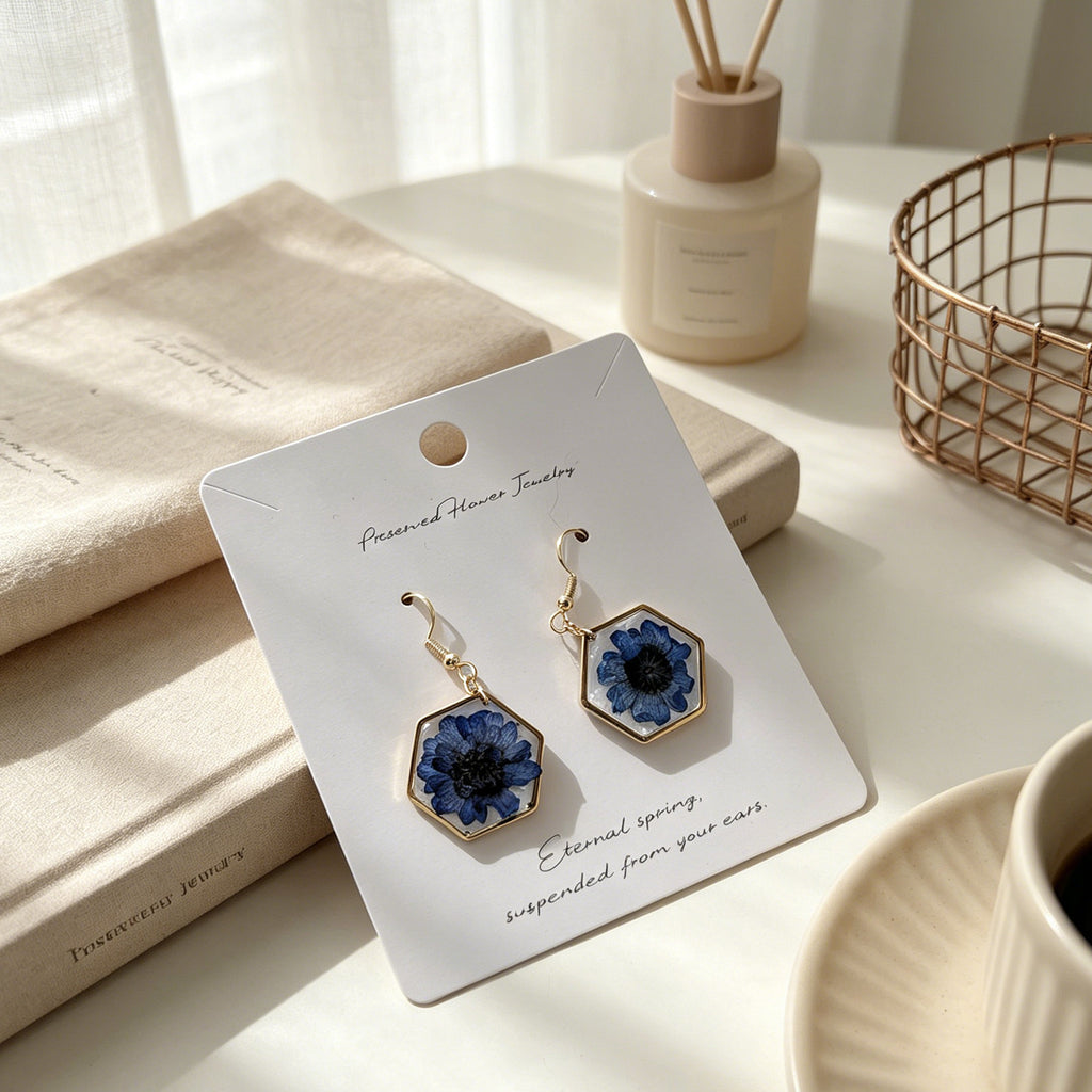 Floral Jewelry | EverPetal Pressed Flower Resin Earrings Collection
