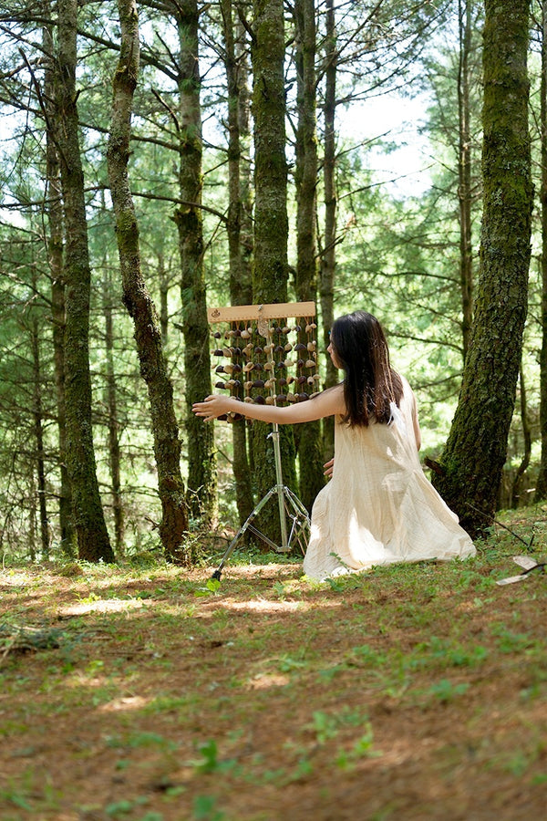 Handmade Entada, Pala Cardamom & Chacha Oleander Seed Shell Bar Wind Chime
