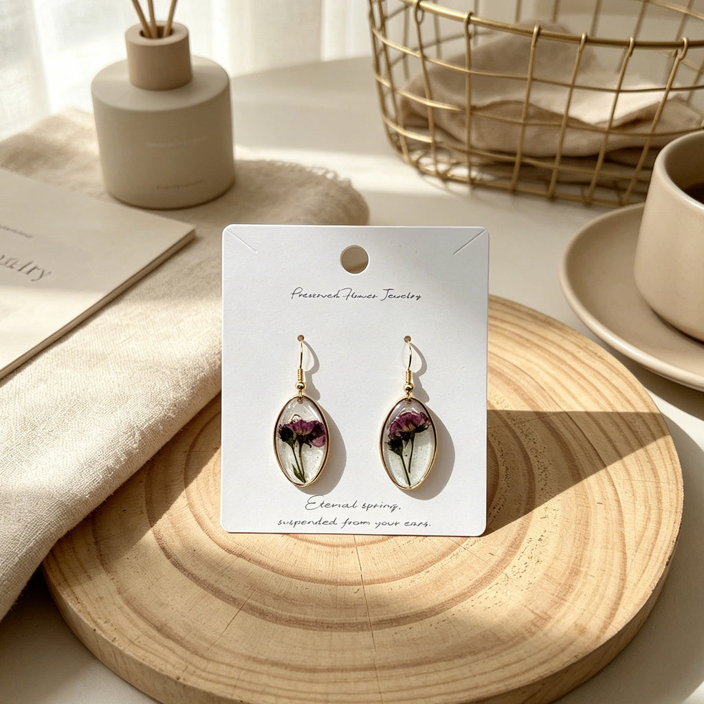 Floral Jewelry | EverPetal Pressed Flower Resin Earrings Collection