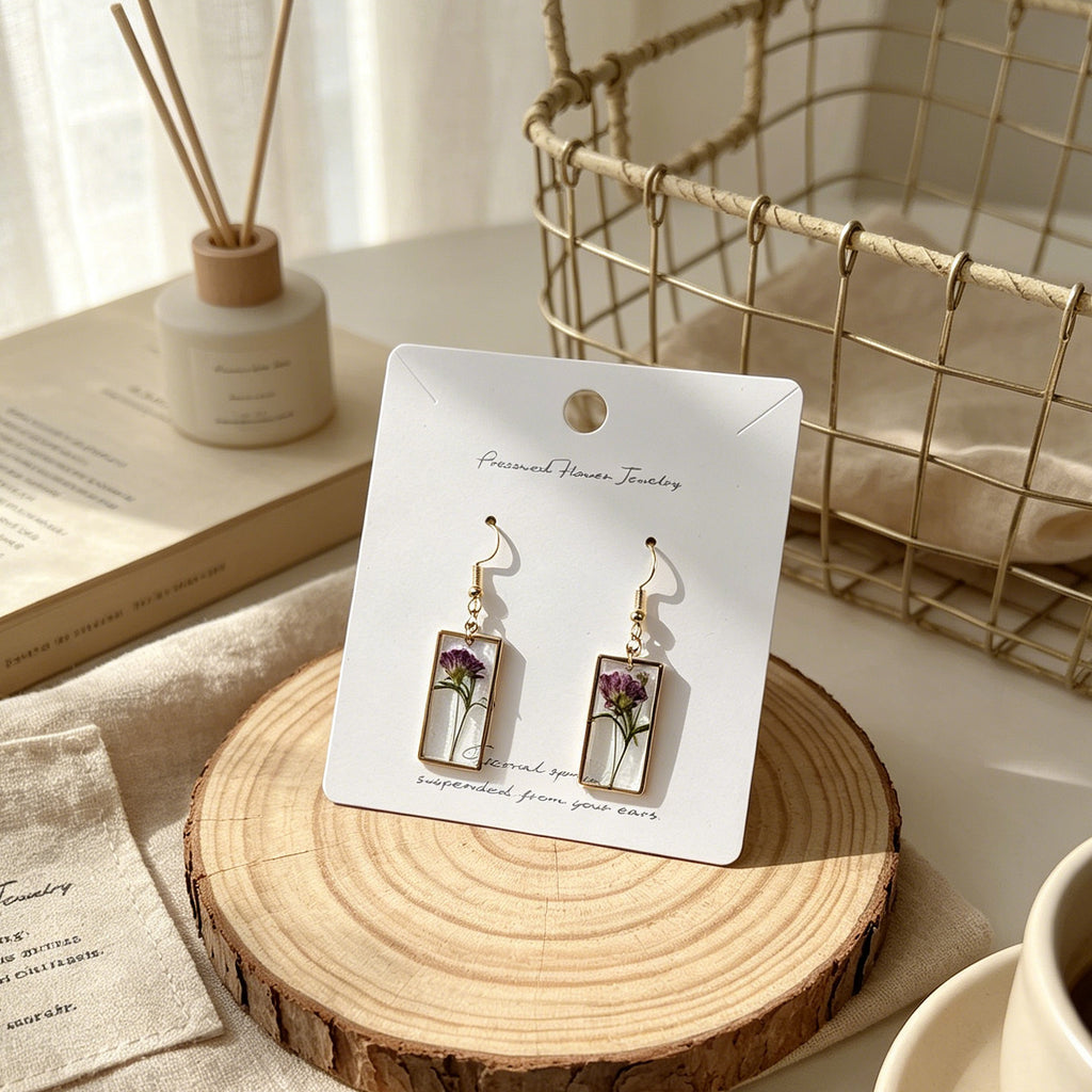 Floral Jewelry | EverPetal Pressed Flower Resin Earrings Collection
