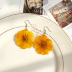 Orange & Yellow Daisy Resin Earrings | Handmade Floral Jewelry