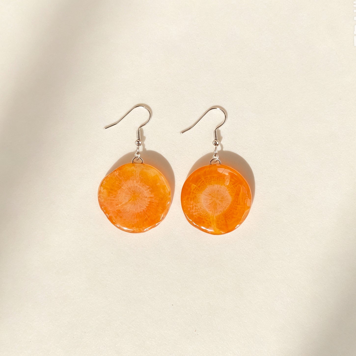 Carrot Slice Resin Earrings | Handmade Vegetable Jewelry