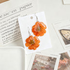 Orange & Yellow Daisy Resin Earrings | Handmade Floral Jewelry
