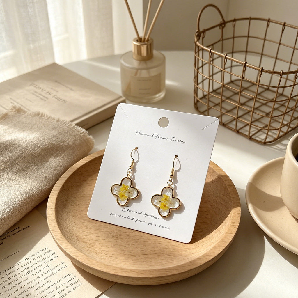 Floral Jewelry | EverPetal Pressed Flower Resin Earrings Collection