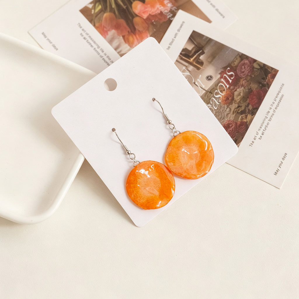 Carrot Slice Resin Earrings | Handmade Vegetable Jewelry