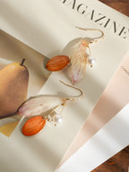 Real Alstroemeria Petal Earrings - "Fairy Wings" Translucent Floral Jewelry