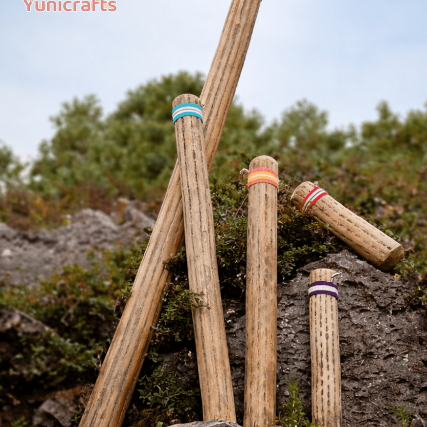 50cm handcrafted thick cactus rainstick with deep rain sound for sound baths, meditation, and sound healing - Yunicrafts