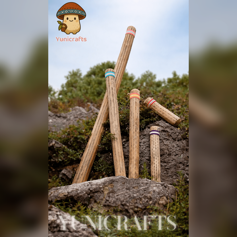 50cm handcrafted thick cactus rainstick with deep rain sound for sound baths, meditation, and sound healing - Yunicrafts