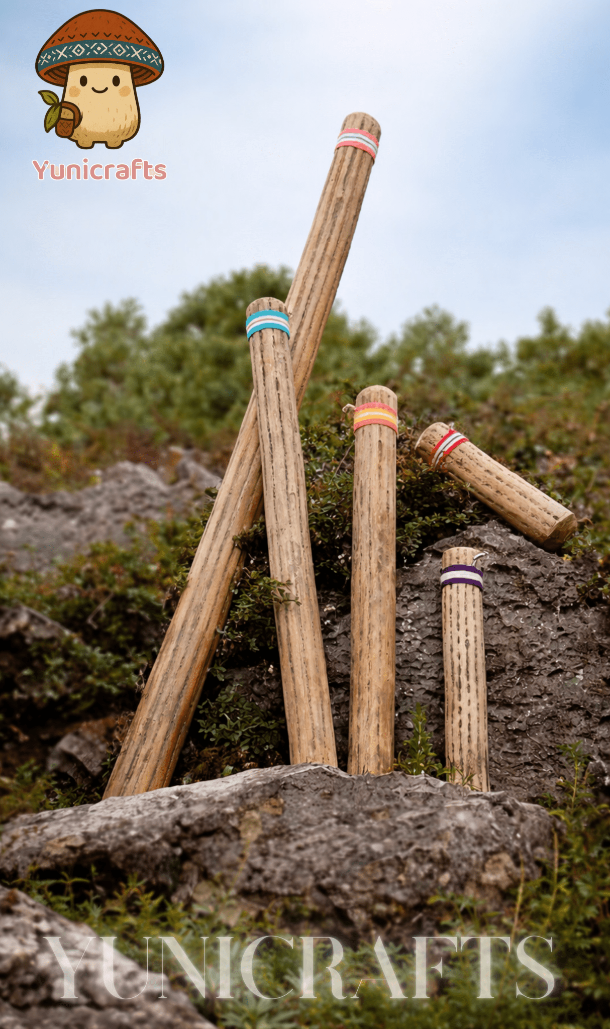 50cm Thick Cactus Rainstick – Deep Thunderous Rain Sound for Sound Baths & Pro Meditation | Handcrafted Premium Instrument - Yunicrafts