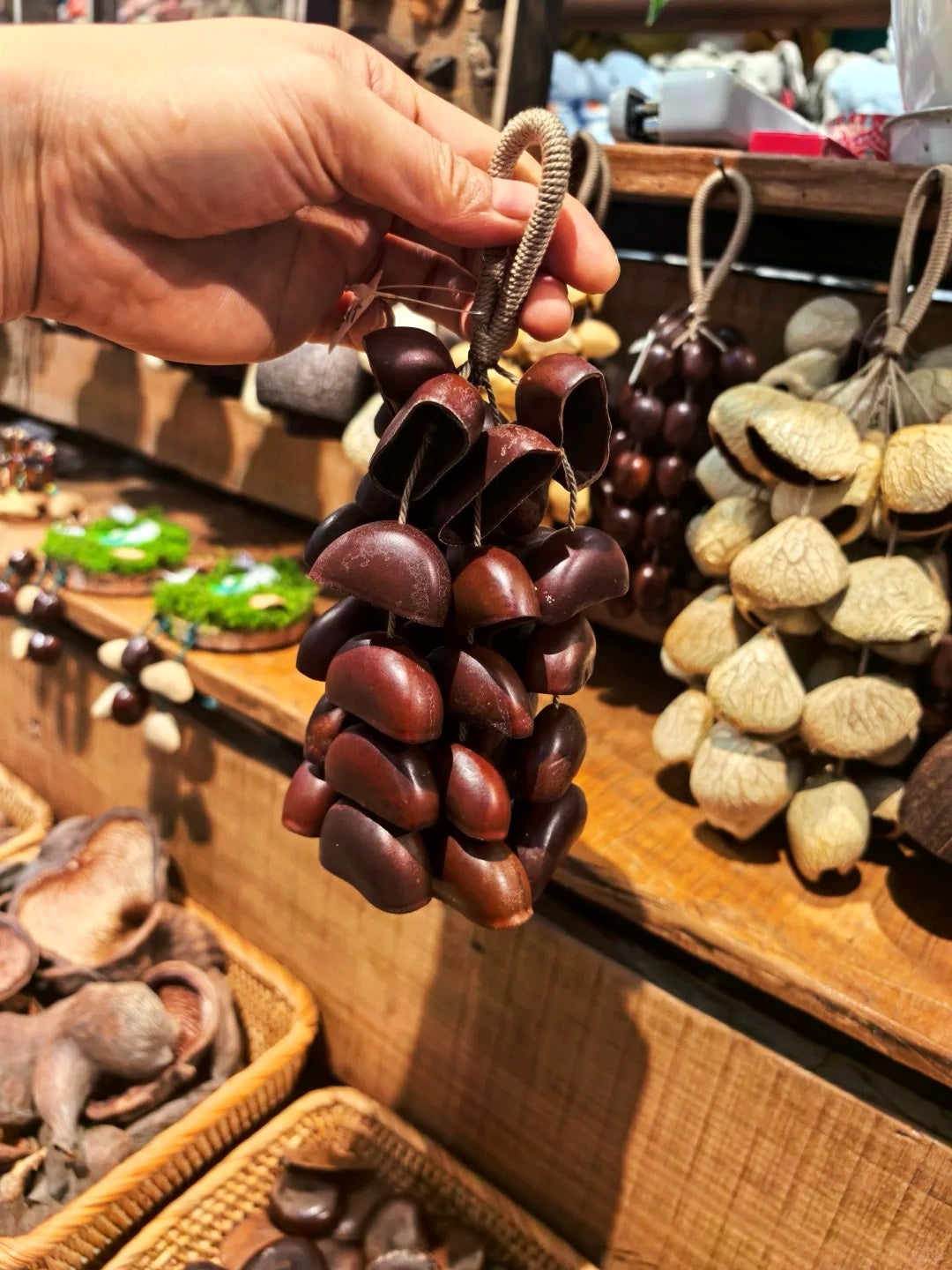 Handmade Entada, Cardamom & Oleander Seed Shell Wind Chime Hand Bell
