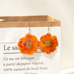 Orange & Yellow Daisy Resin Earrings | Handmade Floral Jewelry