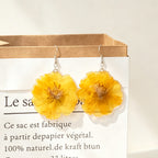 Orange & Yellow Daisy Resin Earrings | Handmade Floral Jewelry