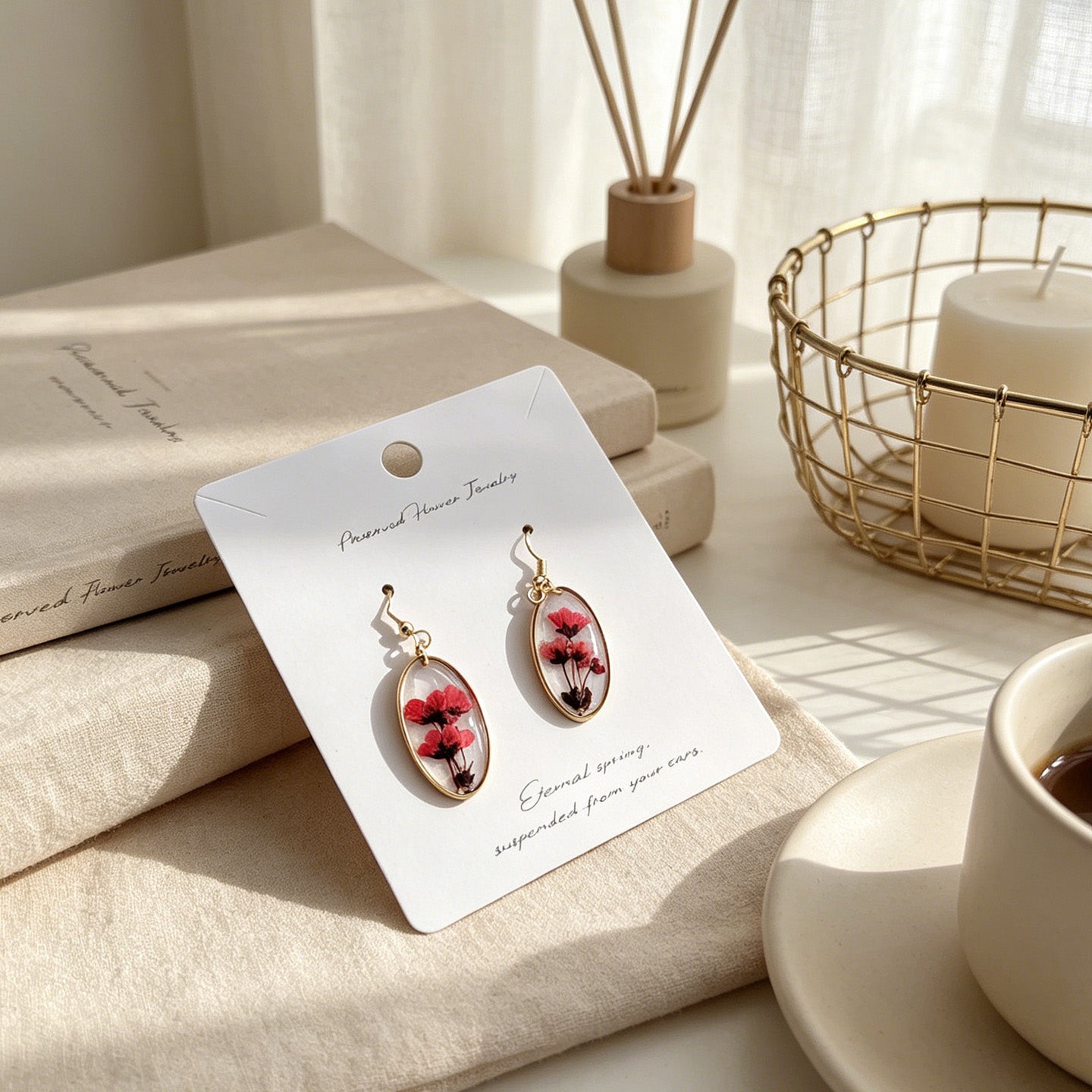 Floral Jewelry | EverPetal Pressed Flower Resin Earrings Collection