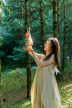 Handmade Chacha Oleander Seed Rope Hand Bell – Natural Rainforest Sound Decor