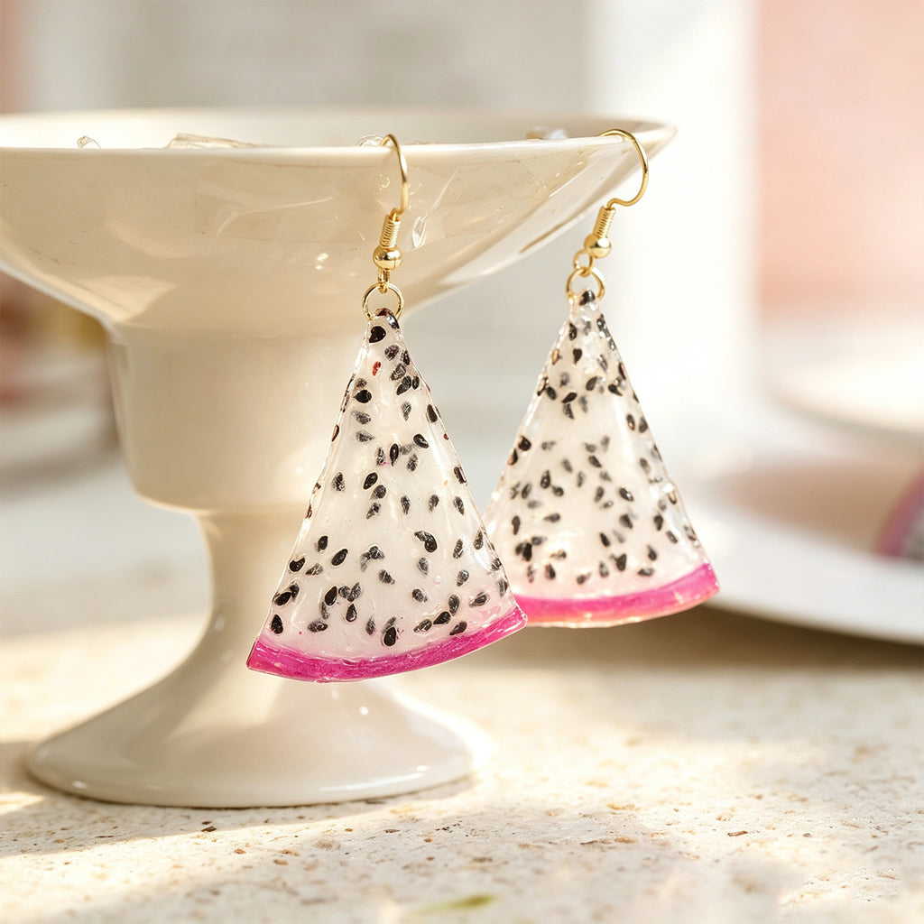 Drop Earrings | Fruit Slice Botanical Resin Jewelry