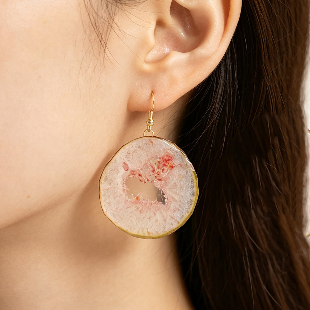 Drop Earrings | Fruit Slice Botanical Resin Jewelry