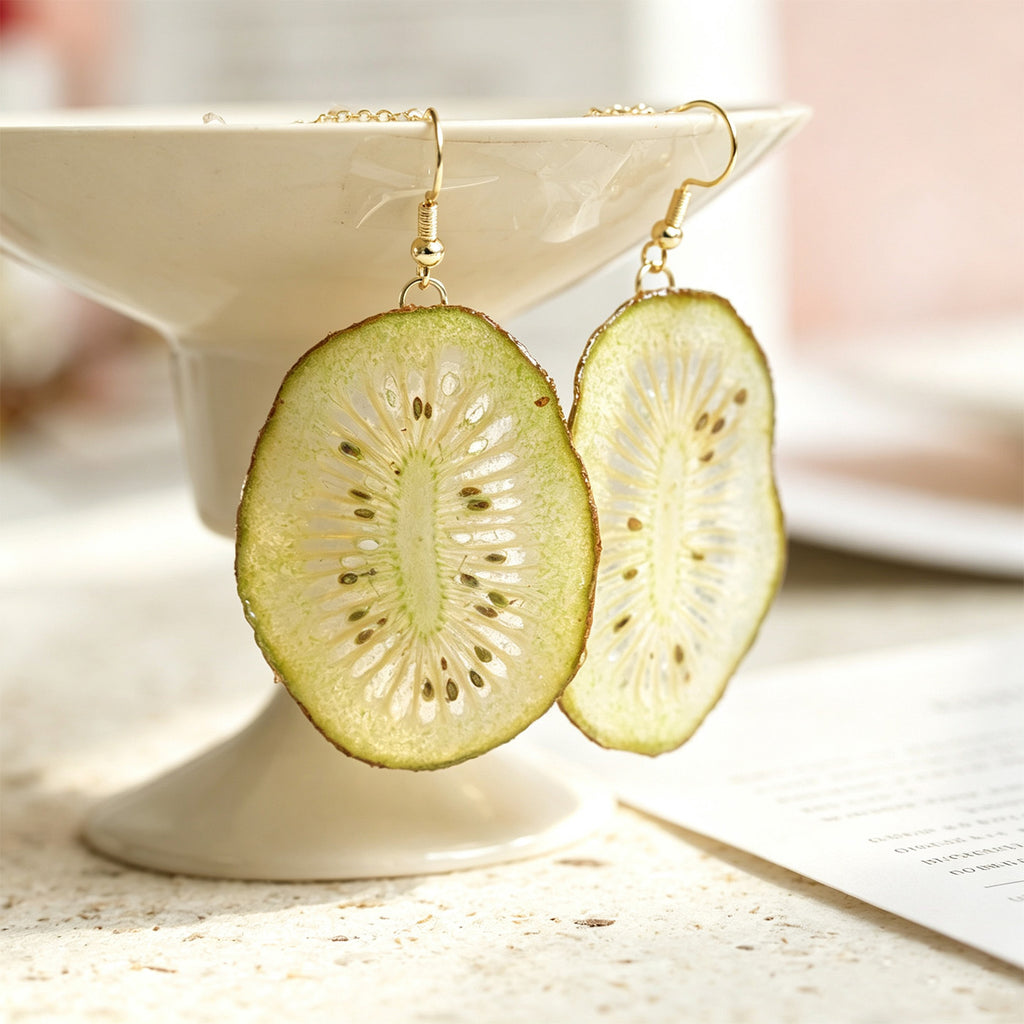 Drop Earrings | Fruit Slice Botanical Resin Jewelry