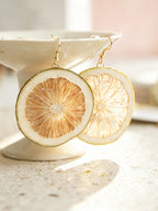 Drop Earrings | Fruit Slice Botanical Resin Jewelry