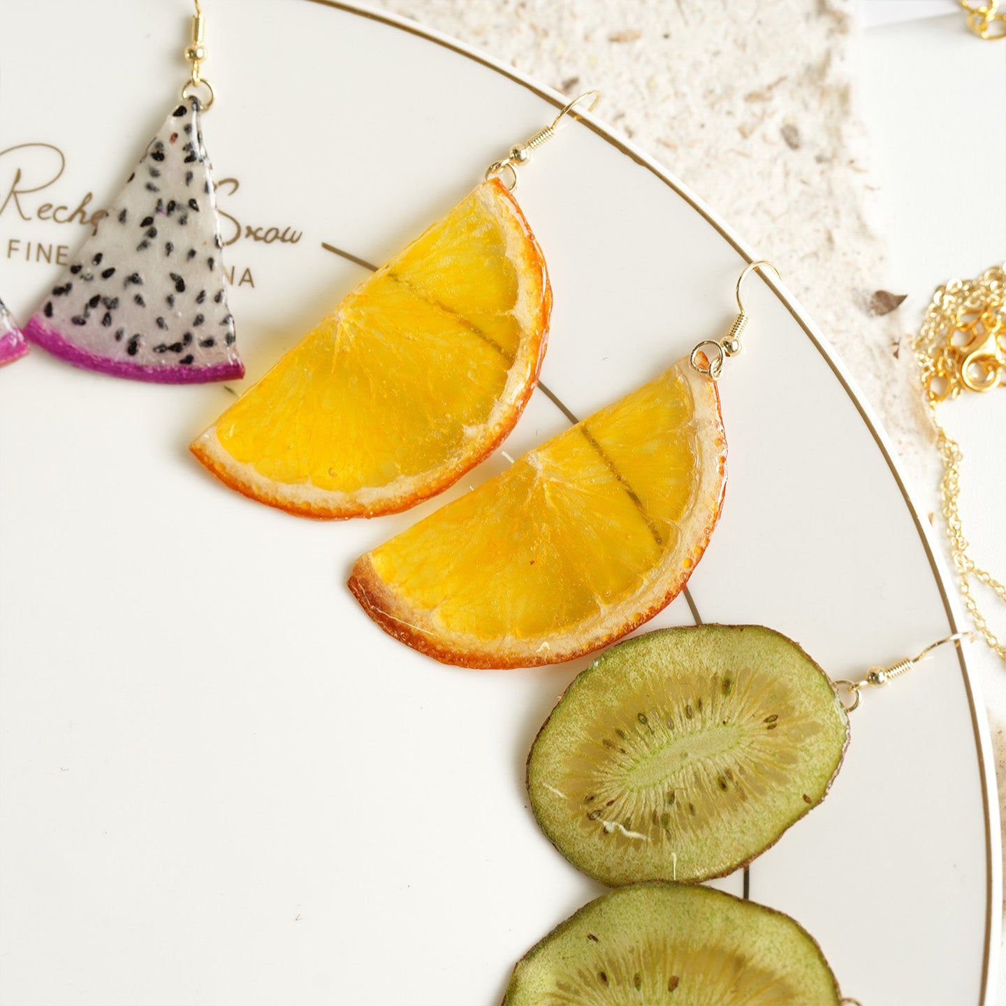 Drop Earrings | Fruit Slice Botanical Resin Jewelry