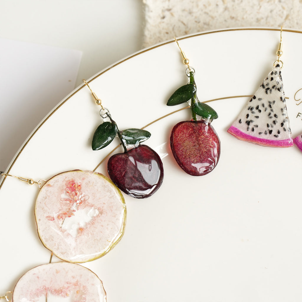 Drop Earrings | Fruit Slice Botanical Resin Jewelry