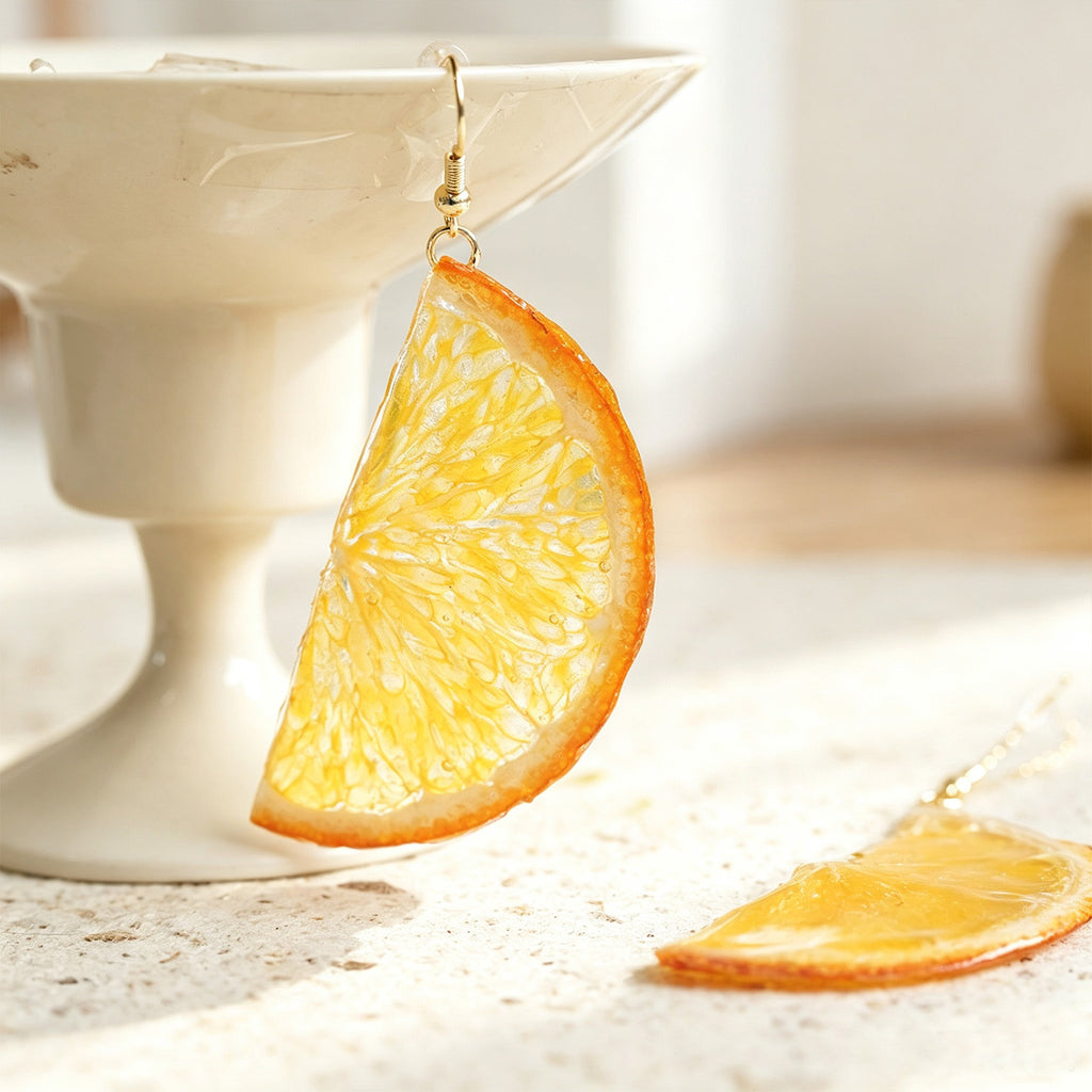 Drop Earrings | Fruit Slice Botanical Resin Jewelry
