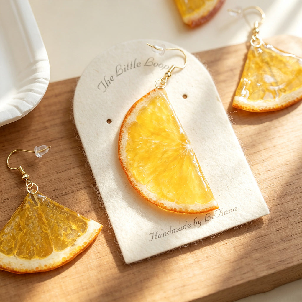 Drop Earrings | Fruit Slice Botanical Resin Jewelry