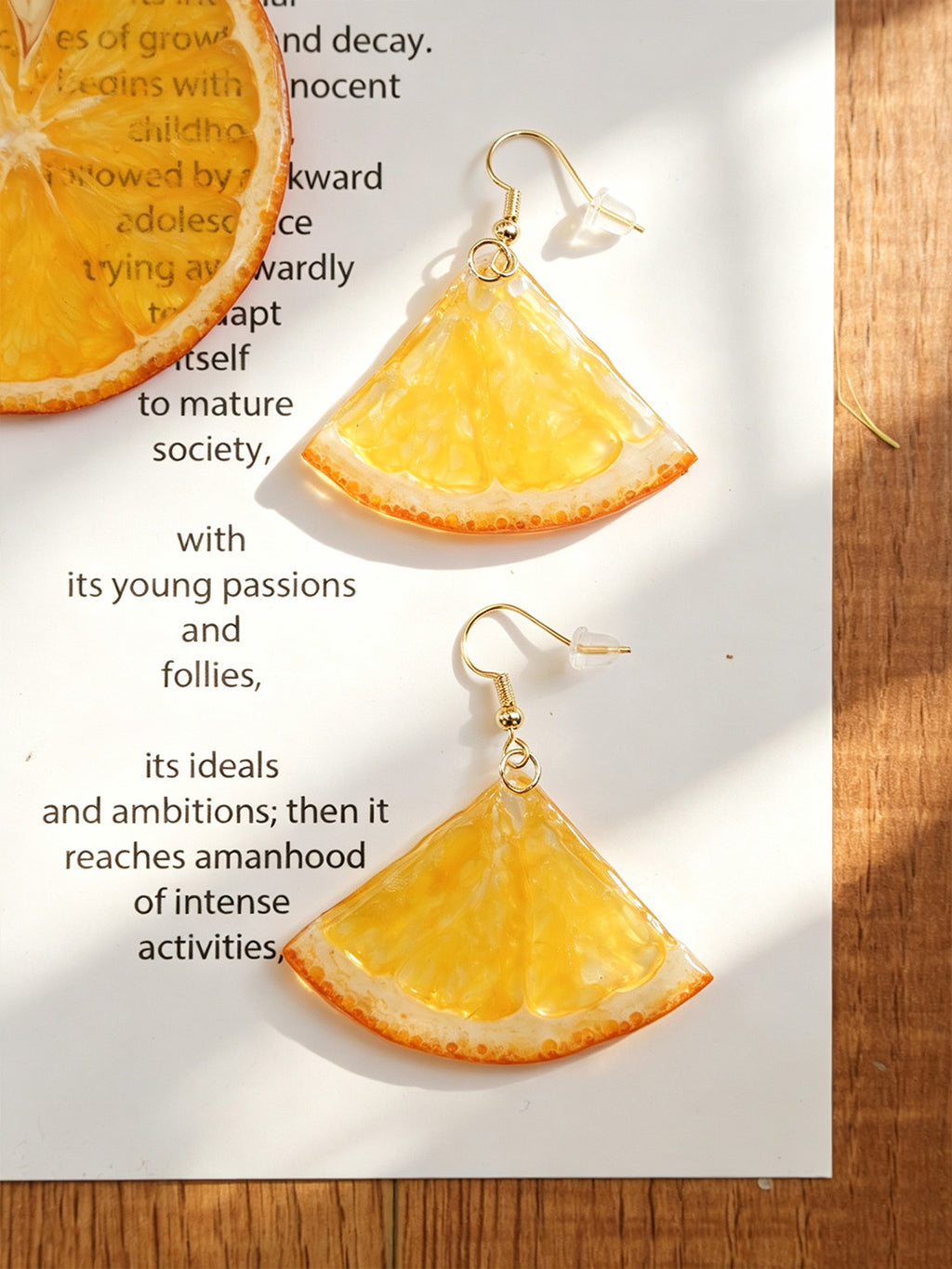 Drop Earrings | Fruit Slice Botanical Resin Jewelry