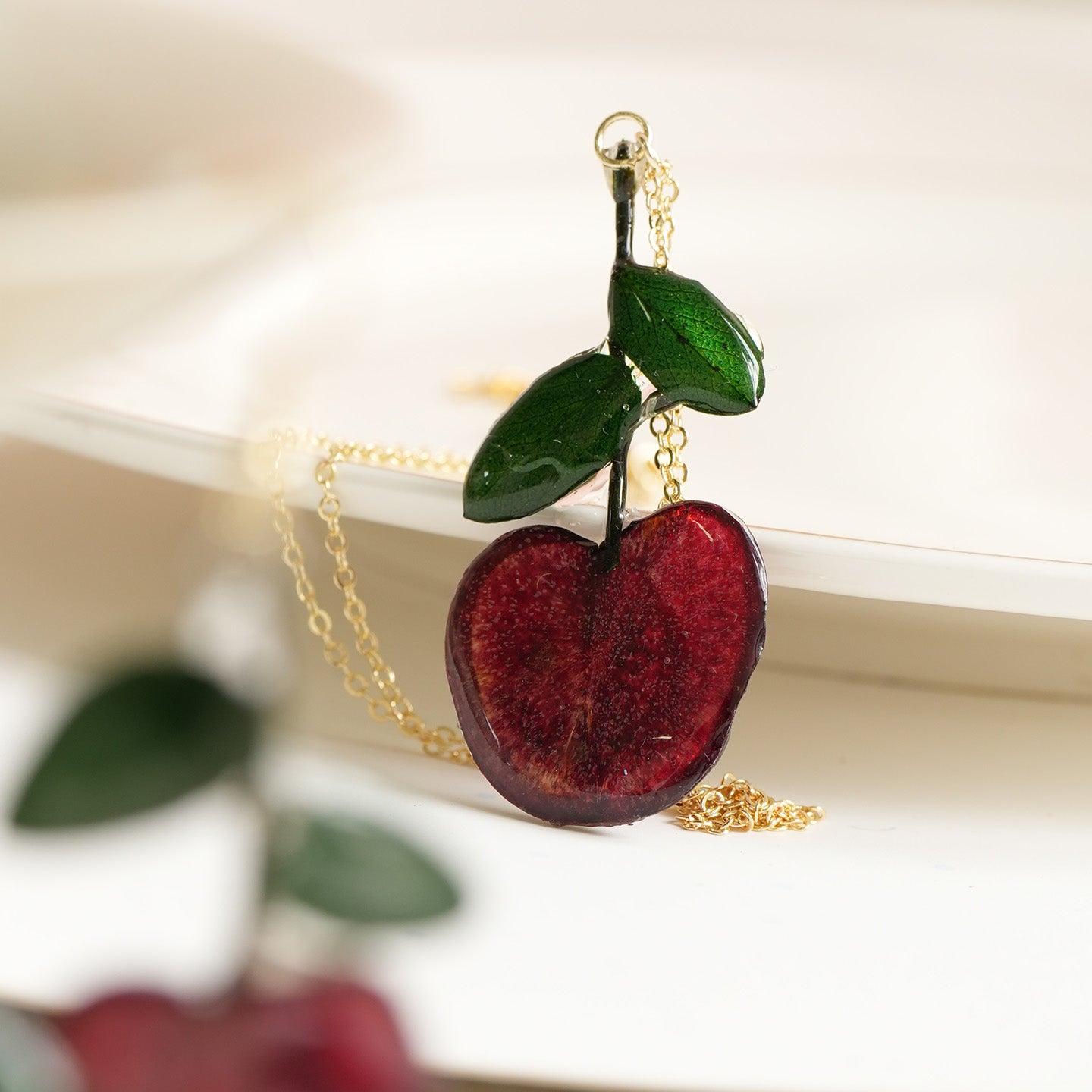 Pendant Necklace | Fruit Slice Botanical Resin Jewelry