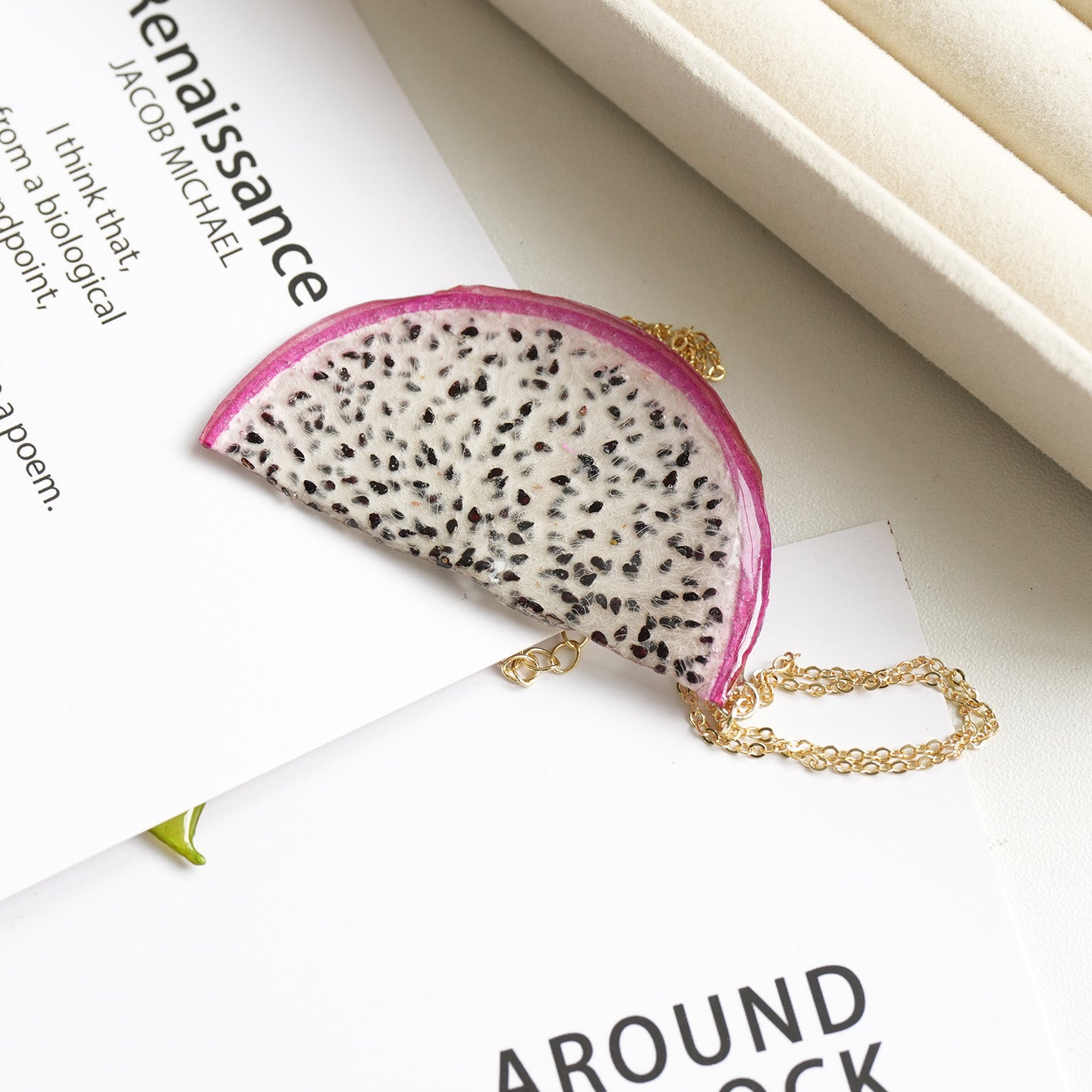 Pendant Necklace | Fruit Slice Botanical Resin Jewelry