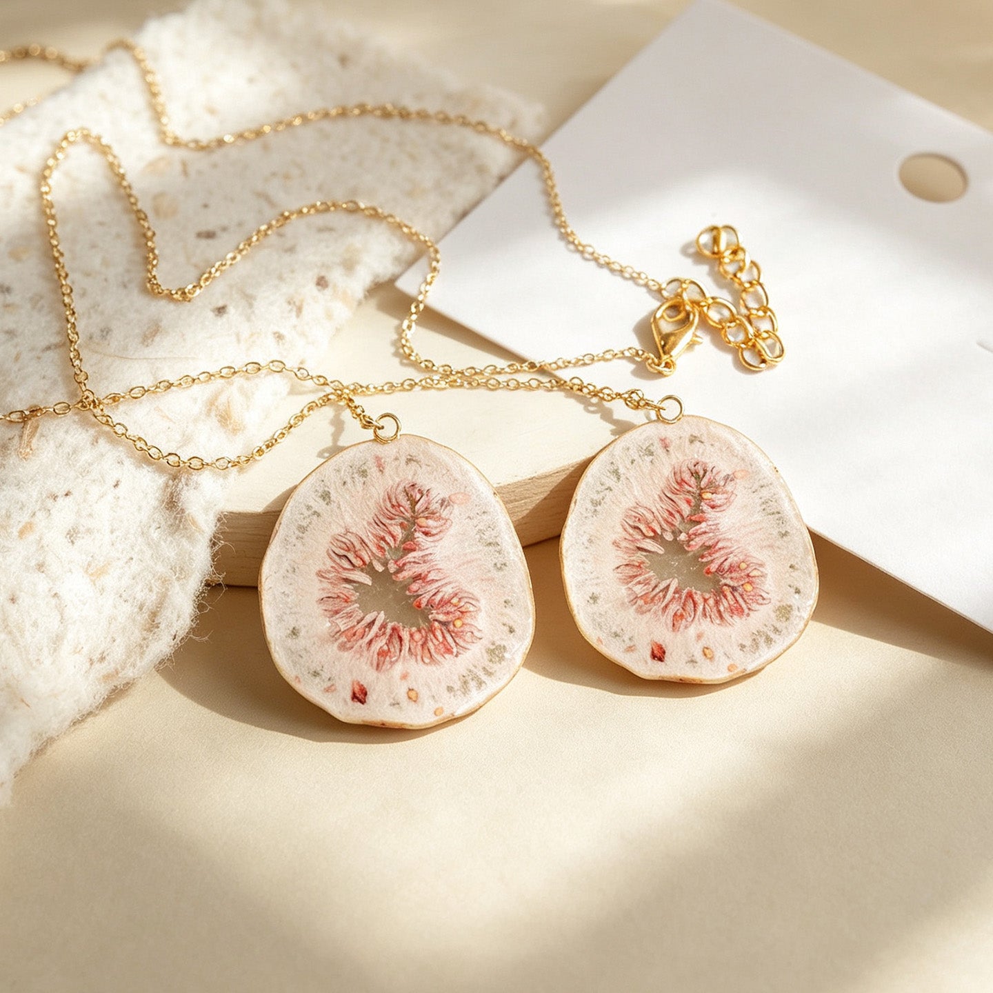 Pendant Necklace | Fruit Slice Botanical Resin Jewelry