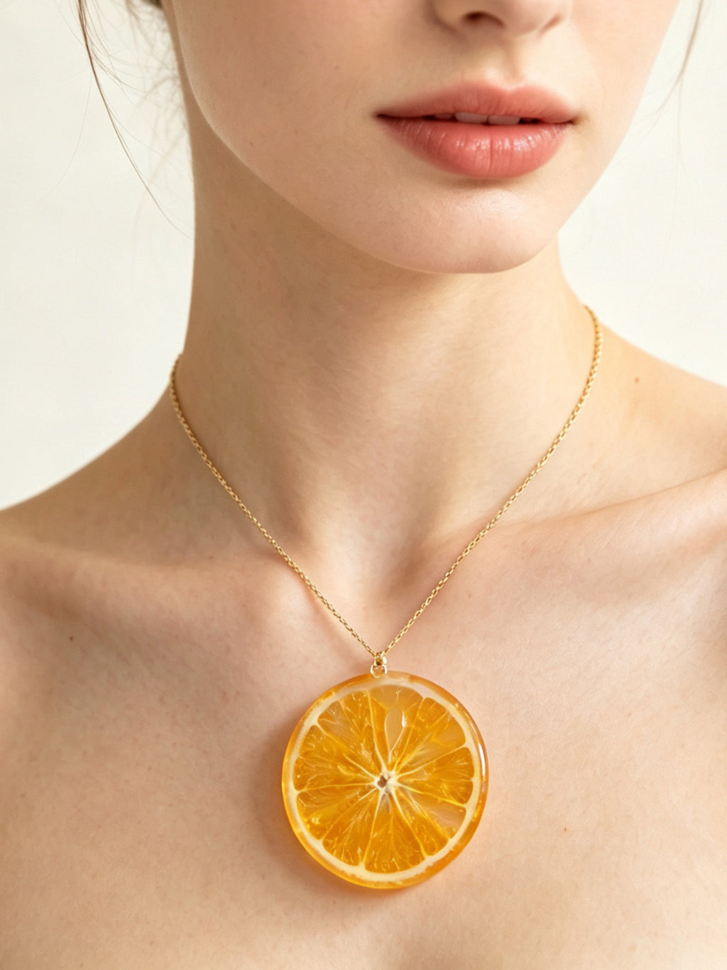 Pendant Necklace | Fruit Slice Botanical Resin Jewelry