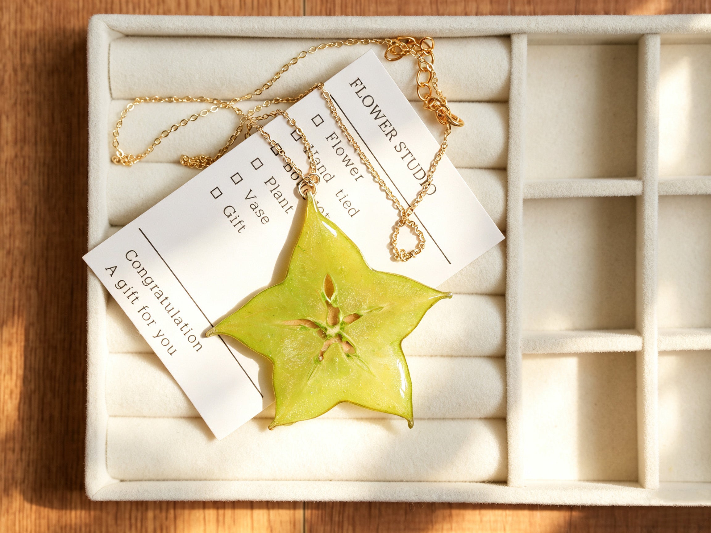 Pendant Necklace | Fruit Slice Botanical Resin Jewelry