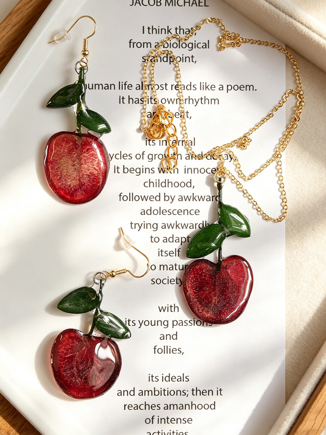 Pendant Necklace | Fruit Slice Botanical Resin Jewelry